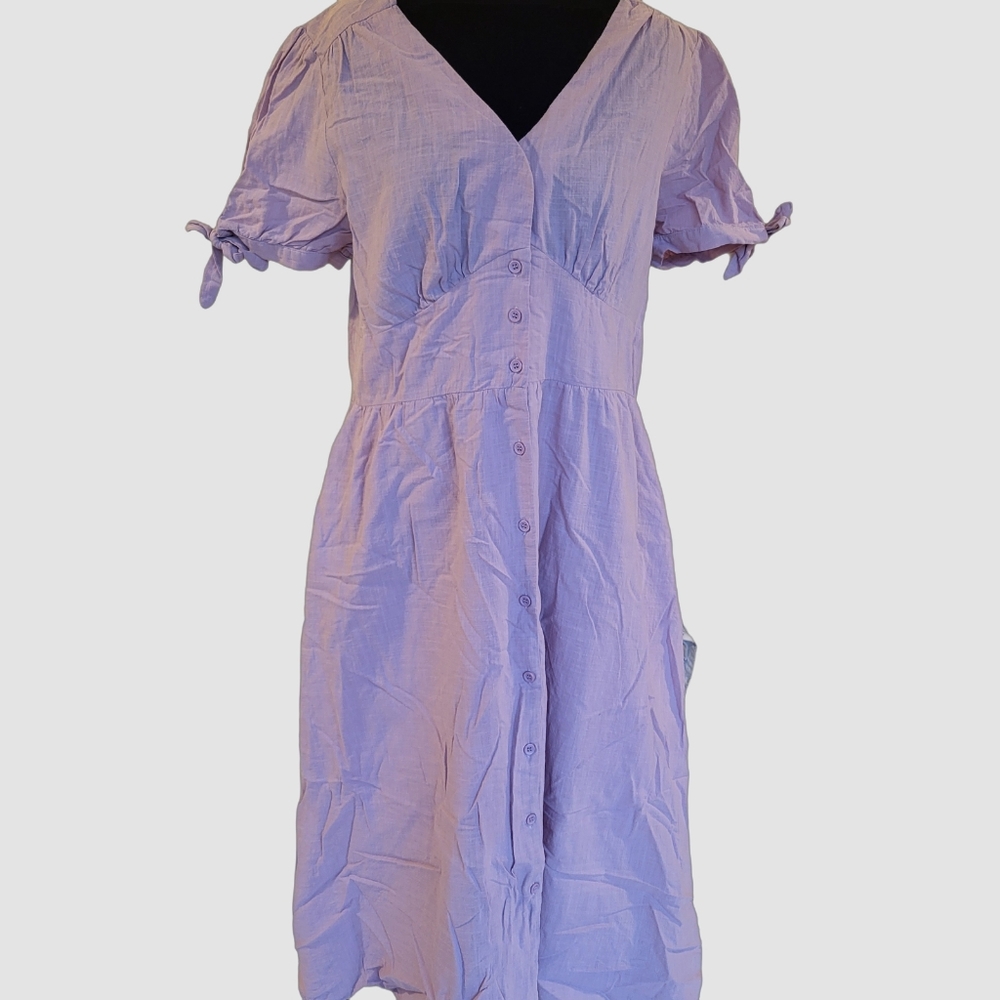 Zaxxxy Pale/ pastel/ Petal Pink Cottagecore/Spring/ Midi Dress  size Large